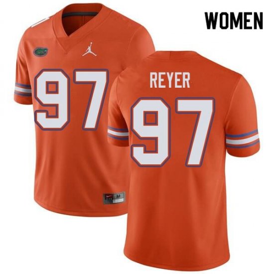 Women's Florida Gators #97 Theodore Reyer NCAA Jordan Brand Orange Authentic Stitched College Football Jersey KYW7362SS